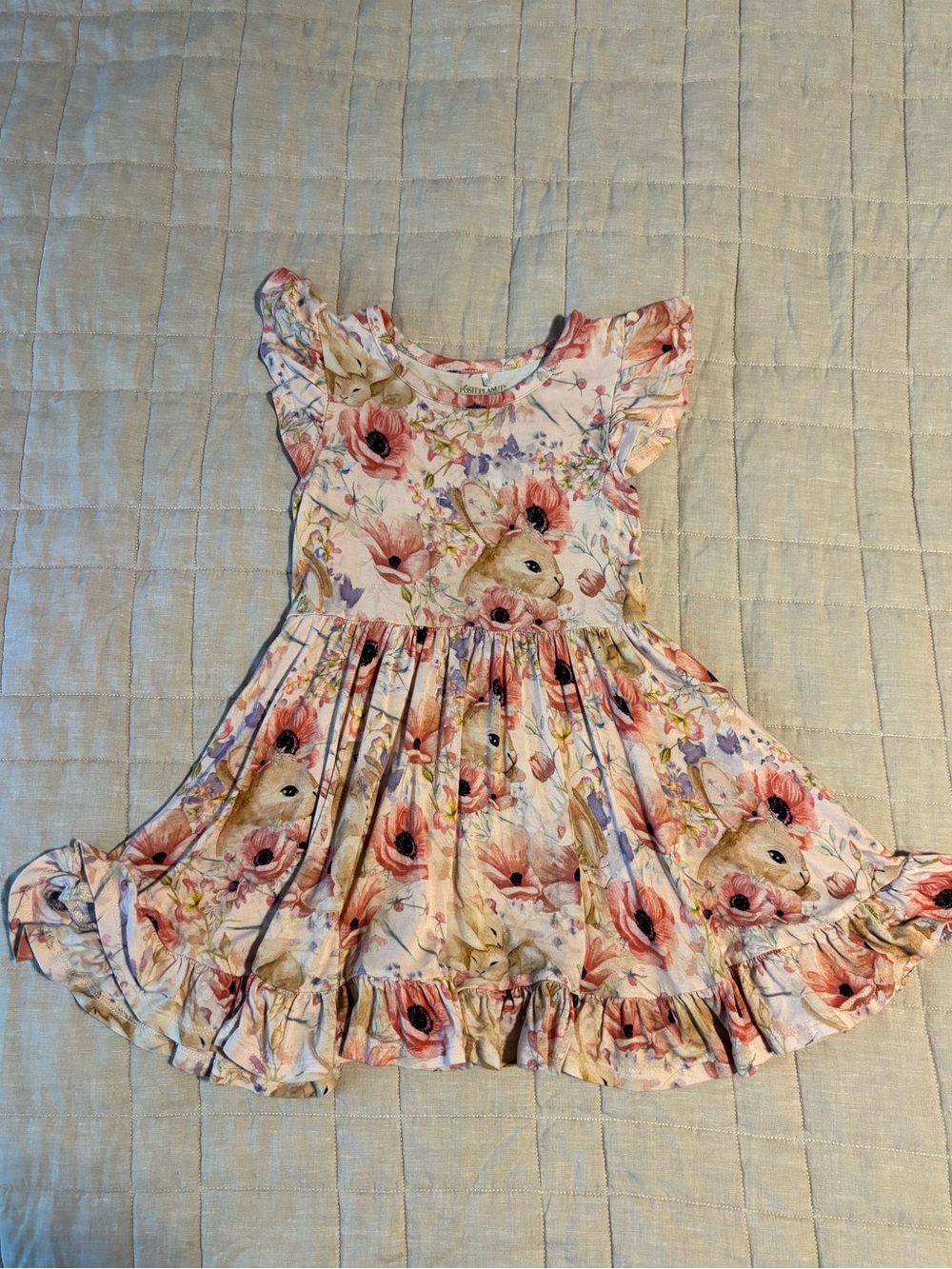 Posh Peanut everly rose short sleeve twirl dress